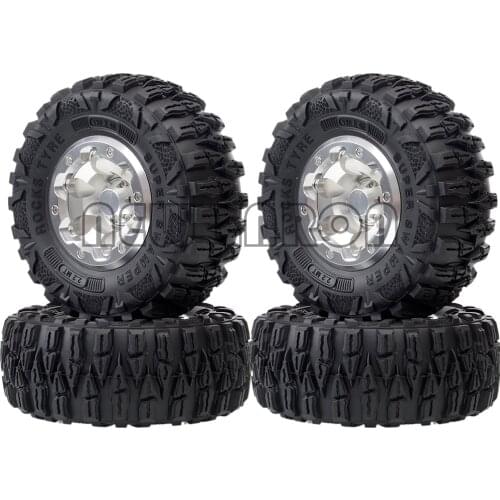 NEW ENRON 4P Aluminum 2.2" Beadlock Wheels Rims Hub Super Swamper Rocks Tyre Tire 120MM For 1/10 RC Crawler SCX10 II YETI TRX4