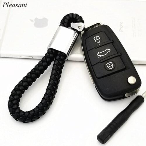 New Fashion Mens Womens Leather Hand-woven Metal Horseshoe Buckle Car Keychain Key Ring Car Keychain Ring Retainer Jewelry