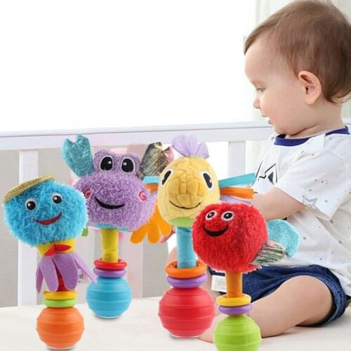 New Design Baby Rattle Toys Animal Hand Bells Plush Baby Toy High Quality Newborn Animal Style Gifts