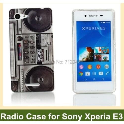 OEEKOI Vintage Radio Print Soft Gel TPU Cover Case for Sony Xperia E3 Free Shipping
