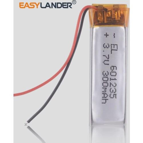 Rechargeable 3.7V 300mAh 601235 Lithium Polymer Li-Po ion batteries For DIY GPS PSP bluetooth Headphone Headset mp3 palyer