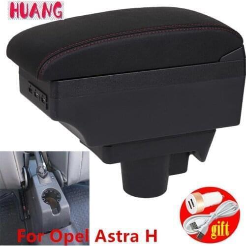 For Opel Astra Armrest Box For Opel Astra H Universal Car Central Armrest Storage Box modification accessories USB Easy install