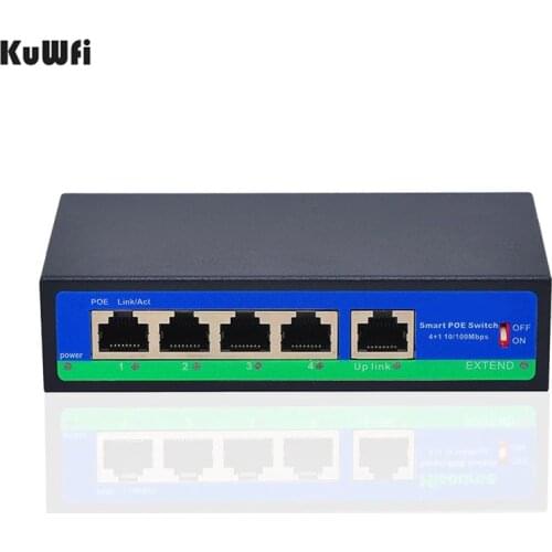 4+1 10/100mbps POE Switch IEEE802.3AF/AT Each Port Max Power Supply Reached 30W Power Distance 250m Switch Capability 1Gbps