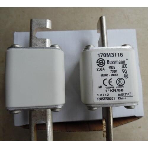 Fuses: 170M3112 100A 690V / 170M3113 125A / 170M3114 160A 690V aR