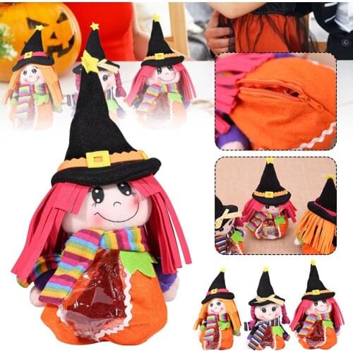 1/3PC Transparent Halloween Candy Bag, Creative Halloween Witch Doll Candy Bag, Desktop Decorations Children Gift Festive Party