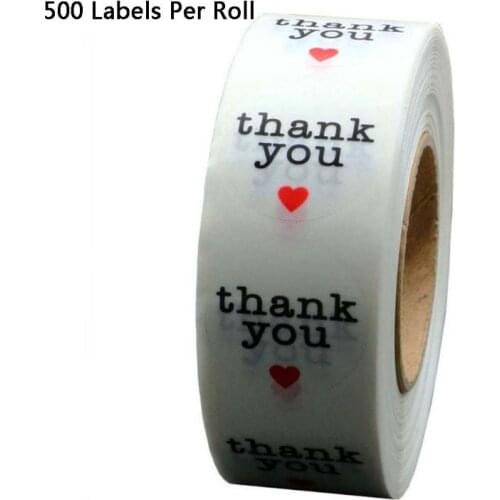 500pcs/roll Thank You Transparent Stickers Tags Gift TPackaging Seal Labels Scrapbooking Decor