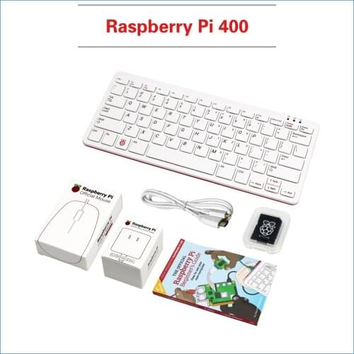 Raspberry Pi 400 Kits Official US Keyboard 4GB RAM 1.8G Cortex-A72 CPU + EU/US/UK Power Supply + Video Cable + Guide RPI 400