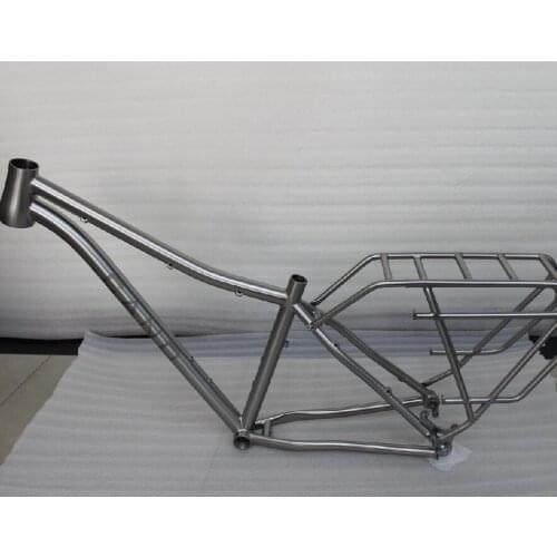 Personnel OEM titanium MTB bike frame with a rear rack, classic titanium MTB, cheap Ti bike frame in 29 wheel
