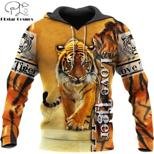 Beautiful Love Tiger 3D All Over Printed Unisex Deluxe Hoodie Men Sweatshirt Zip Pullover Casual Jacket Tracksuit DW0306
