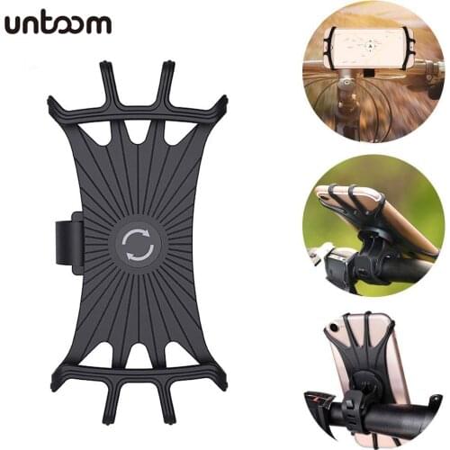 Universal Silicone Bike Phone Holder Motorcycle Bicycle Stroller Phone Holder Handlebar Stand Mount for 4-6 inch Cell Phone GPS