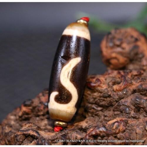 Magic Power Tibetan Old Agate ruyi dZi Bead Amulet Pendant 35mm