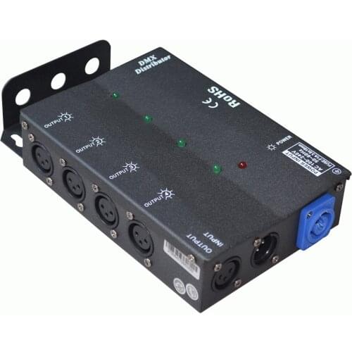 High quality 4ch DMX Splitter /amplifier/distributor 1in 4 out for stage light (Steel material)