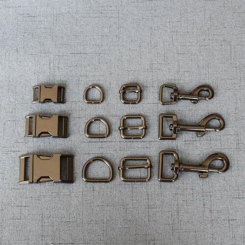 1 Set 15mm/20mm/25mm Strong Metal Lobster Clasp D Ring Adjuster Belt Straps Release Buckle For Paracord Dog Collar Leash DIY