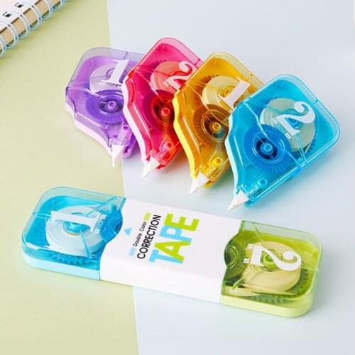 1Pc 5MM Double Head Correction Tape Corrector 24M Office Student Stationery White Out Correction Tapes Altered Tape Supplies