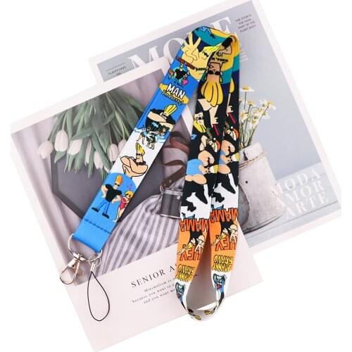 1pcs ZF2750 Funny Strong Man Phone Lanyard Anime Lovers Key Chain Lanyard Neck Strap For USB Badge Holder DIY Hang Rope