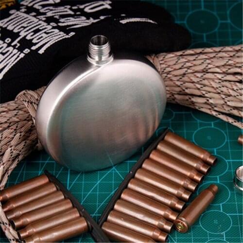 10PCS Mini Stainless Steel Hip Flask 5oz Silver Circular Bottle Man Portable Travel Flagon Pocket Flask Whiskey Outdoor Favor