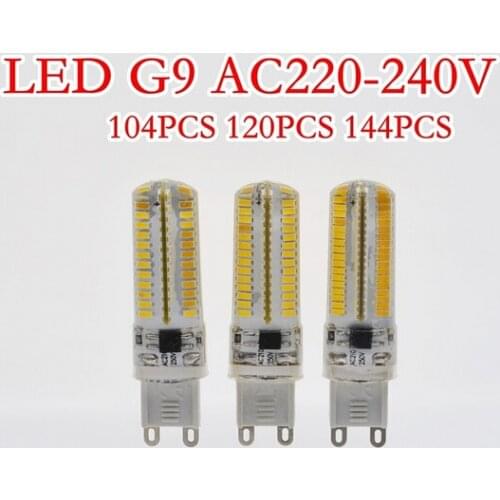 100Pcs G9 4W 5W 6W 104PCS 120PCS 144PCS 3014 LED Light Silicone Bulb AC220V 240V Dimmable Capsule Led Crystal Corn Bulb
