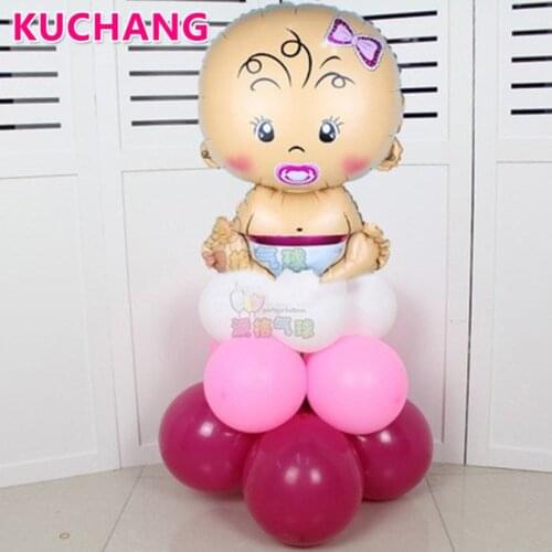 17pcs/lot Angel Pacifier Baby Foil Upright Latex Balloons Boy Girl Baby Shower Birthday Party Decorations Pink Blue Globos Balls