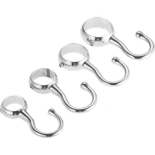 2pcs 16-25mm Tube Rod Hooks Heavy-Duty Stainless Steel Hooks Kitchen J Shaped Hooks Bathroom Wardrobe Pipe Hanger