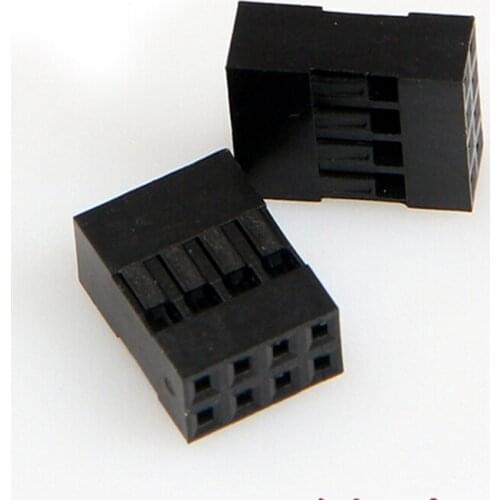 300PCS/Lot 2*4P Dupont Plastic Shell /plug Dupont Jumper Female Housing connector 2.54mm Double Row