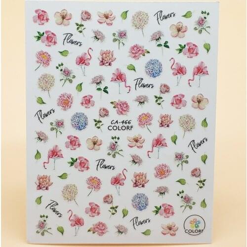 3D Nail Sticker Girl Manicure Decals Decoration Stickers for Nails Flamingo Flowers Design Nail Art Sticker Accessories