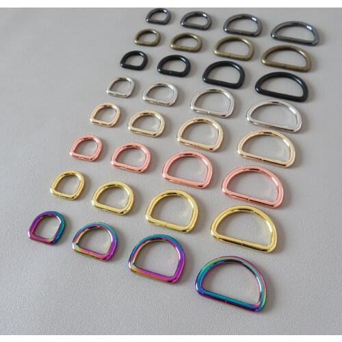 50Pcs 15mm 20mm 25mm 32mm D Ring Hook For Bag Dog Pet Collar Harness Outdoor Handbag Belt Loop Handmade Clasp Sewing Accessory