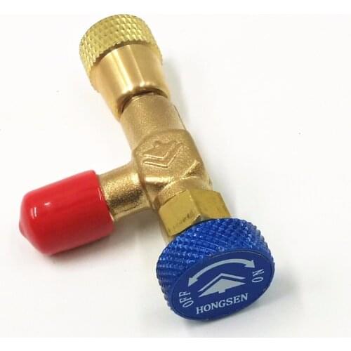 Refrigeration Charging Adapter HS-1222 R22 For 1/4" SAE to 1/4"SAE Safety Adaptor air conditioning charging valve
