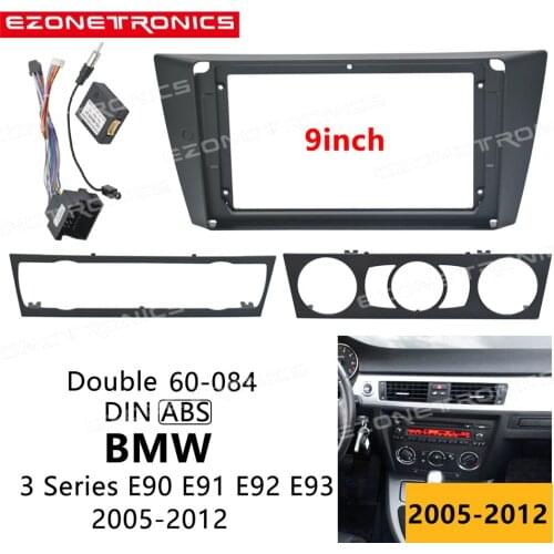 1-2Din Car DVD Frame Audio Fitting Adaptor Dash Trim Kits Facia Panel 9inch For BMW 3 Series E90 E91 E92 E93 2006-2011