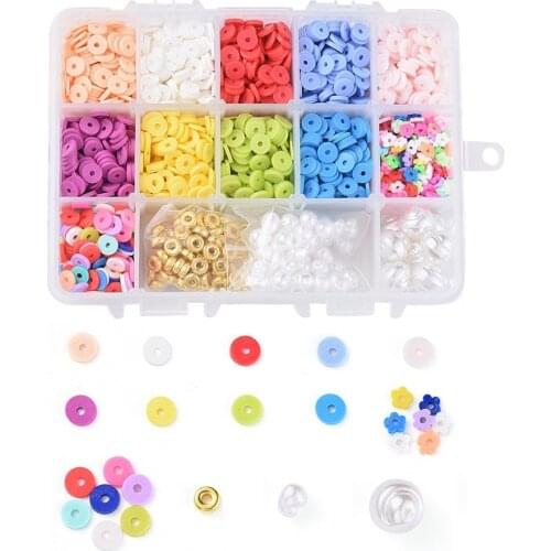 Polymer Clay Beads Round Clay Spacer Pearl Beads Combination for Diy Handmade Jewelry Bracelet Accessories Boxed
