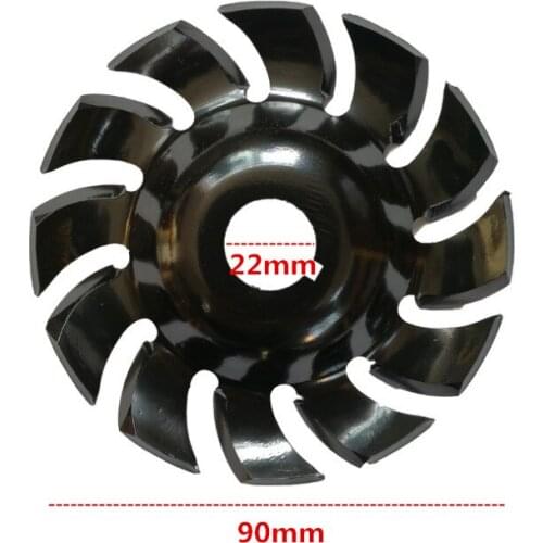Manganese Steel 90mm 12 Teeth Wood Carving Disc 22mm Bore Grinder Shaping Disc for 125 Angle Grinder Woodworking Tool