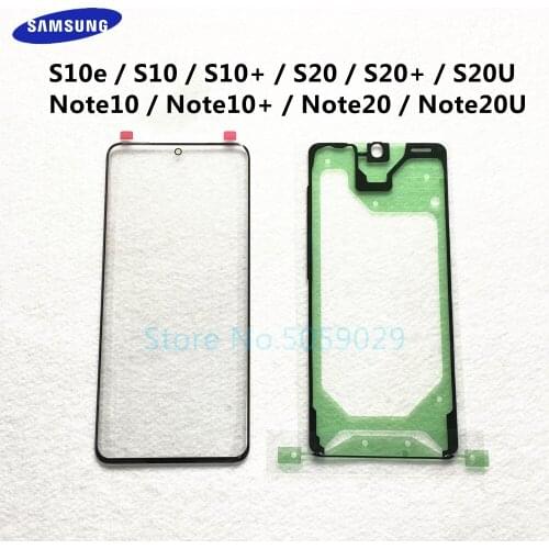 For Samsung Galaxy S10 S20 Note 10 20 Plus Ultra S10+ S10e LCD Outer Touch Panel Screen Glass Replacement Front Glass Lens