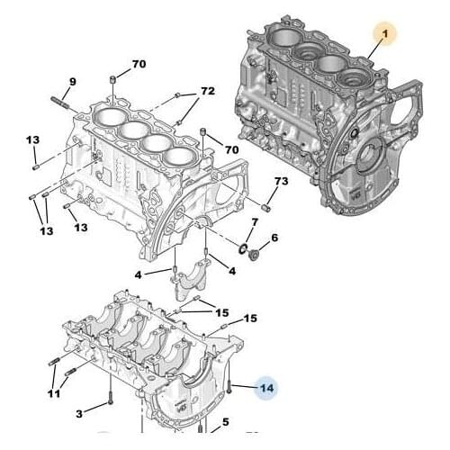 ENGINE BLOCK AND PISTON C4-DS4-DS3-C5-C ELYSEE-C3-C4 PIC 1.6HD EURO5 456485687