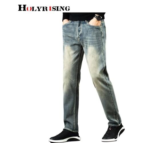 Autumn winter jeans for men cotton vintage denim pants warm straight casual slim pockets thick male designer size 28-40 19678