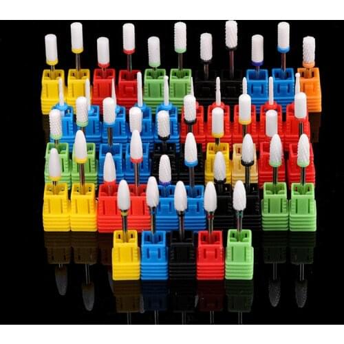 3/32" Ceramic Nail Drill Bit For Electric Machine Milling Cutter For Manicure Pedicure Files Reinforce Nail Art Polishing Remove