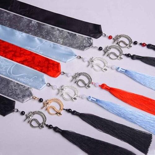 Hanfu Beam Antique Hair Band Male Costume Accessories Tassel Ribbon Tied by Tou Sheng Hair Dragon Pendant Fa Sheng