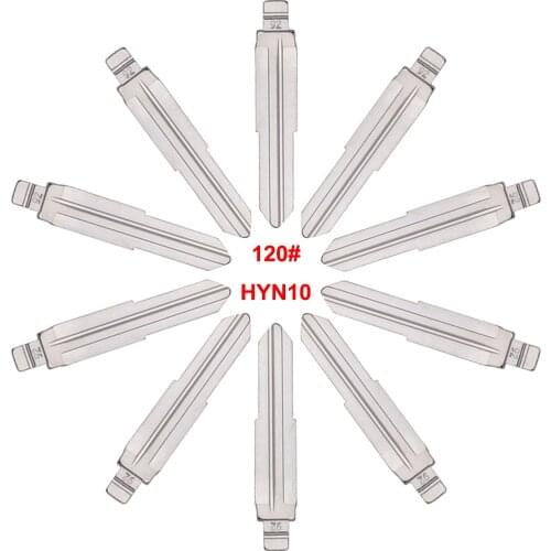 Keyecu 10 Pieces 120#, HYN10 HYN10FH KEYDIY Universal Remotes Flip Key Blade for Hyndai, for Ssangyong
