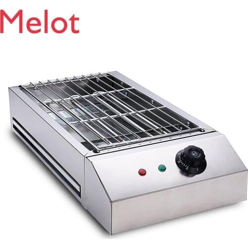 Commercial Smokeless Electric Barbecue Grill Widened Barbecue Machine for Grilled Oysters Stove Barbecue Grill Mutton Cubes