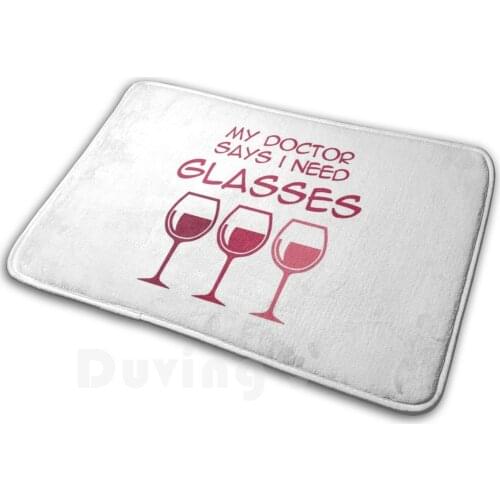 I Need Glasses Soft Non-Slip Mat Rug Carpet Cushion Glasses Wine Oculist Medic Drink Glasses Specs Glass Optician Drinking