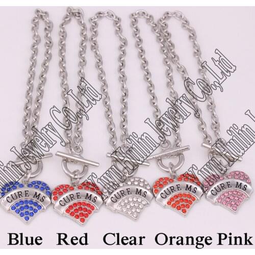Fashoin rhodium plated with sparkling crystals OT Chain CURE MS heart charm bracelet
