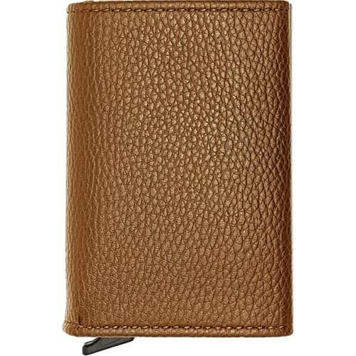 Male Money-Eyed Automatic Mechanismed Leather Tan Card Wallet Wallet