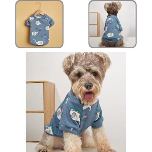 O Neck Outfits Elephant Print Two Leg Dog Sweatshirt for Autumn Winter