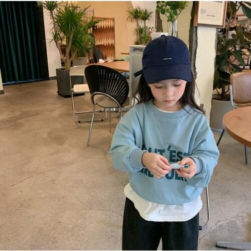 2021 new girls boys sweatshirt autumn cotton full sleeve fashion kids sweatshirt 2-8 years WS7