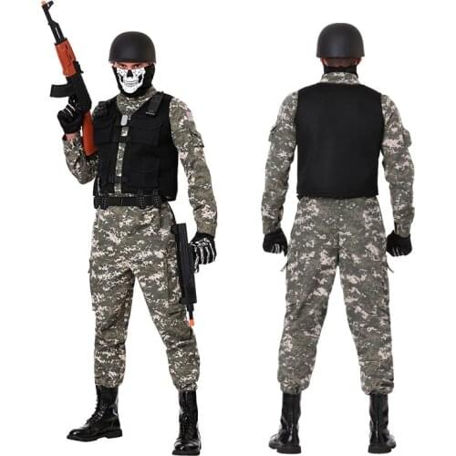 New Halloween Party Cosplay Adult Kid Soldier Regimental Police PUBG Cosplay Costume CS Cosplay Uniform Boy Man