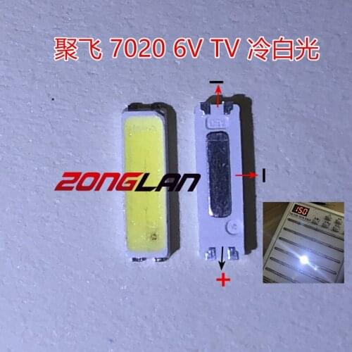 Original JUFEI LED 7020 light-emitting Light Beads High Power1W 6V 90LM Cool white For LED LCD TV Backlight new 3500PCS