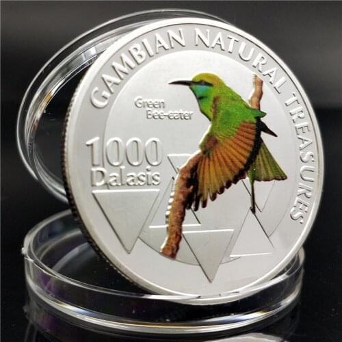Green-throated Hummingbird Commemorative Coins African Animal Commemorative Coins Green-throated Humming Tiger Birds Embossed Cu