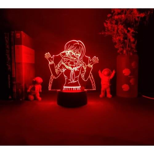 Danganronpa Toko Fukawa Gaming Room Desktop Setup Lamp LED Anime Sensor Lights 3D Illusion Manga Art Deco Gift Otaku Friends