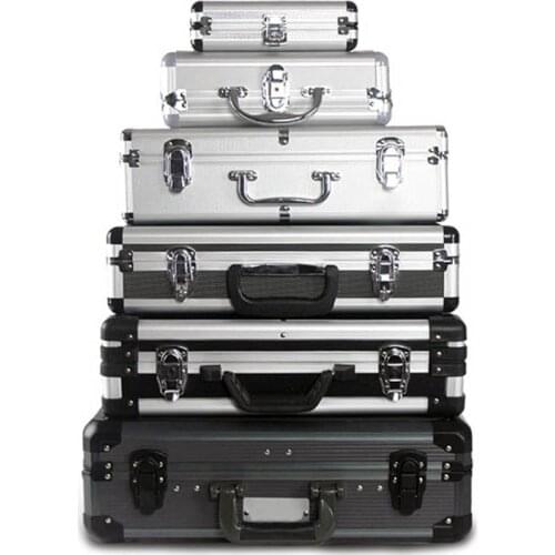 Portable Aluminum Tool Box Safety equipment Toolbox Instrument box Storage Case Suitcase Impact Resistant Case With Sponge