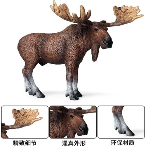 Christmas gift children simulation wild animal model solid static wild North American elk moose ornament toy