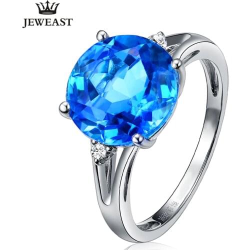 SLFD Natural topaz 18K Pure Gold 2020 New Hot Selling Top Ring Women Heart Shape Ring For Ladies Woman Genuine Jewelry