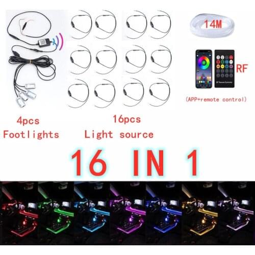 Led Car Interior Ambient Atmosphere Mood Light Rgb App Remote Control Backlight Auto Foot Center Console Door Decorative Lights